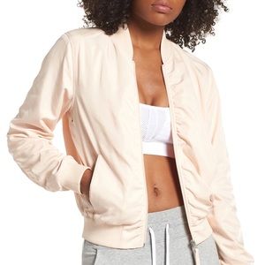 Zella Ella Satin Bomber Lightweight Jacket